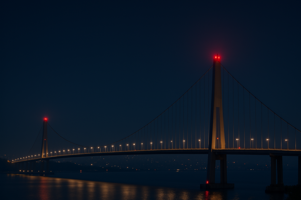 Aviation obstruction lights for large bridges