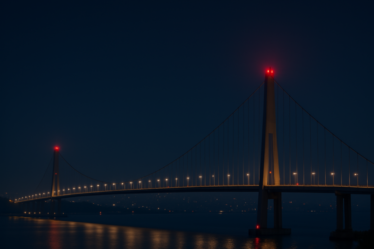 Aviation obstruction lights for large bridges