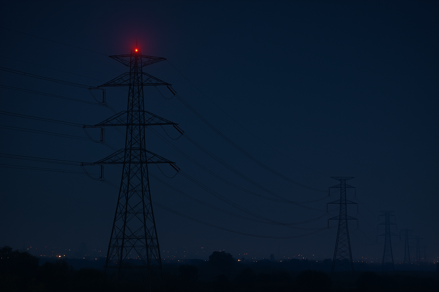 Aviation obstruction lights for high-voltage transmission towers