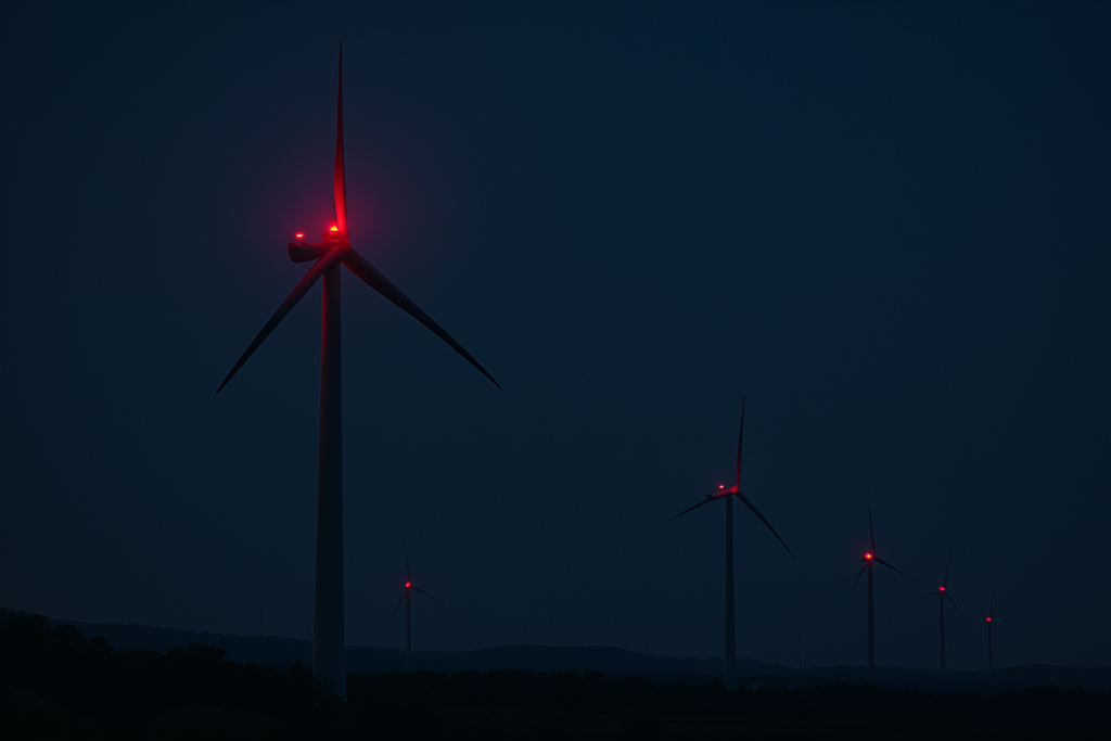 Aviation obstruction lights for wind turbines
