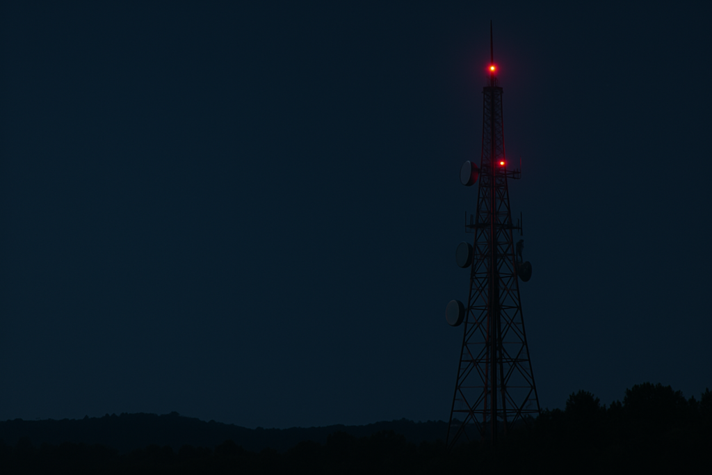 Aviation obstruction lights for communication towers